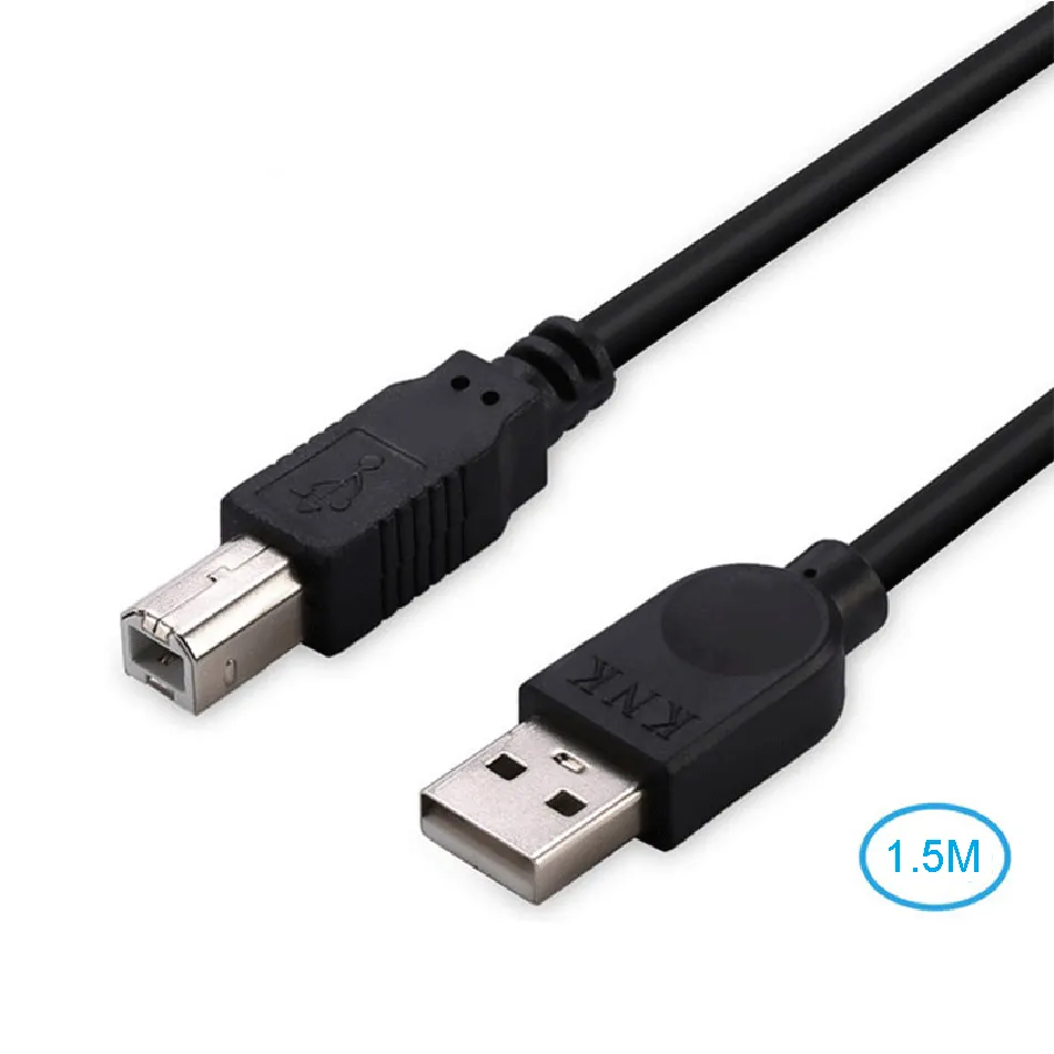 Cabo de impressora USB blindado de alta velocidade USB2.0 extensão Impressão Cabos Tipo A para Tipo B Dados de Sincronização Masculina 1.5m