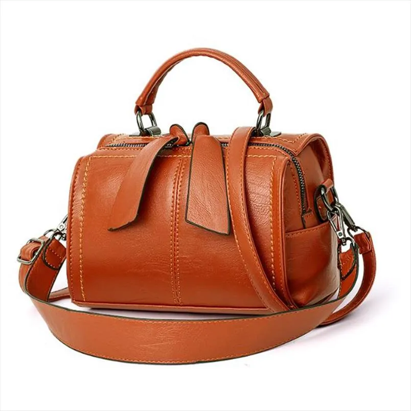 Designer- Women Leather Crossbody Bag Small Messenger bags Lady Cute Handbags Girls Shoulder Bag Epaule Black Brown