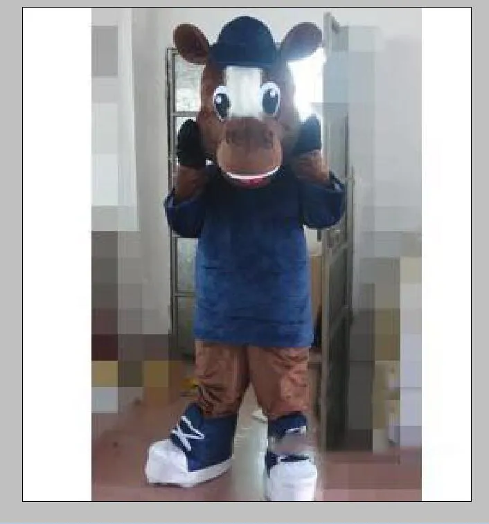 2019 Costume de mascotte de cheval de couleur marron chaud d'usine pour adultes à porter à vendre