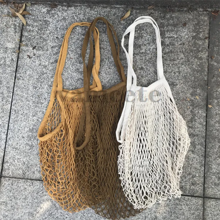 Date Shopping Sac D'épicerie Réutilisable Shopper Fourre-Tout Filet De Pêche Grande Taille Mesh Net Tissé Coton Sacs Portable Sacs À Provisions Sac De Rangement 9080