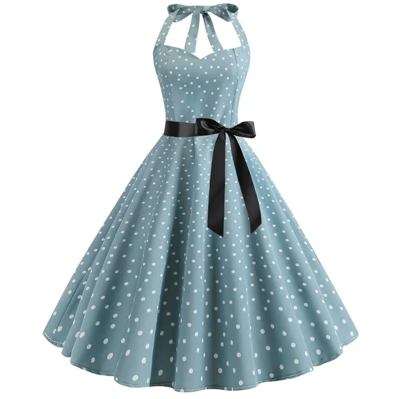 Women White Polka Dot Dress Knee-Length Big Swing Retro 50s 60s Vintage  Dress from Dhgate Basic & Casual Dresses - price 25.47