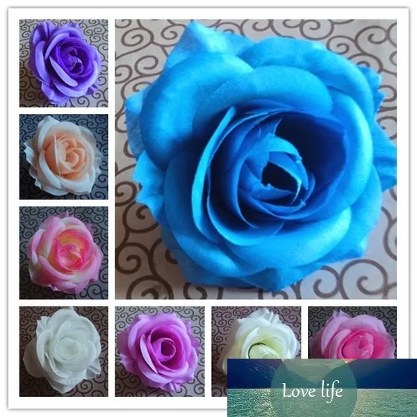 6pcs 9cm 12colors konstgjord rosen silke blomma diy bröllop båge blommor vägg bukett kyssande boll