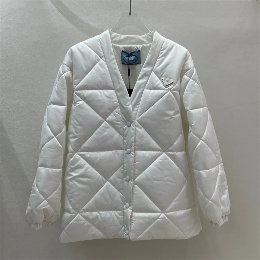 Chaqueta de algodón con cuello en V de nailon para ropa de almacén Venta online_Q3JK