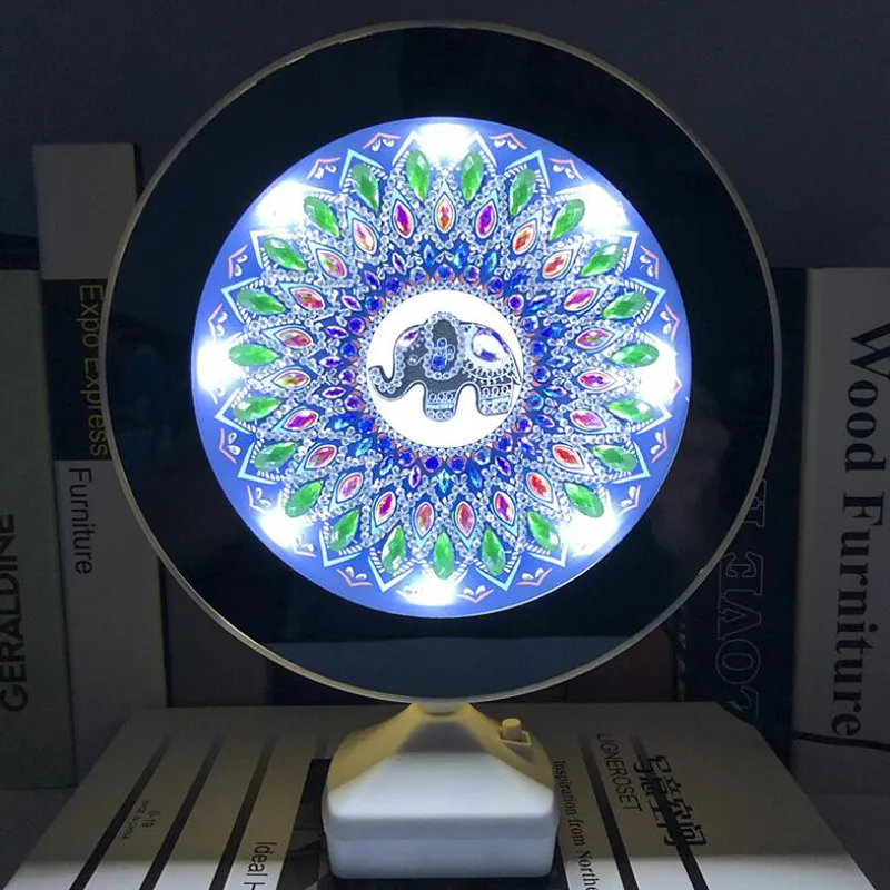 DIY Mandala LED Diamond Painting Light Box Cross Stitch Embroidery Lamp  Full Special Drill LED Lamp Rhinestones Home Decoration - AliExpress