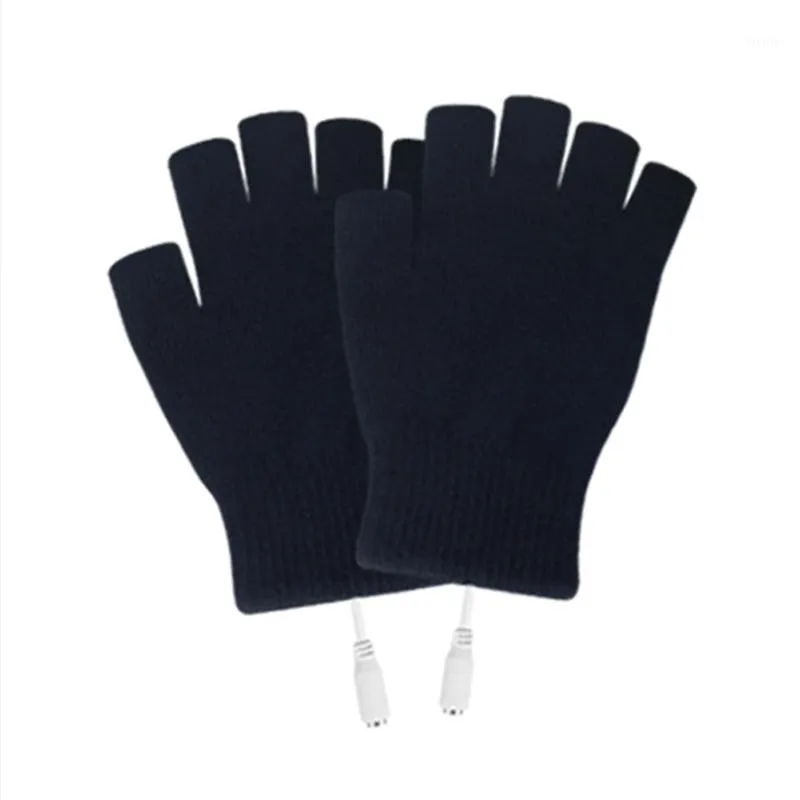 2 pièces extérieur USB connexion mitaine gants chauffants hiver cyclisme Sports pratique chaud tricot lavable avec housse ski1