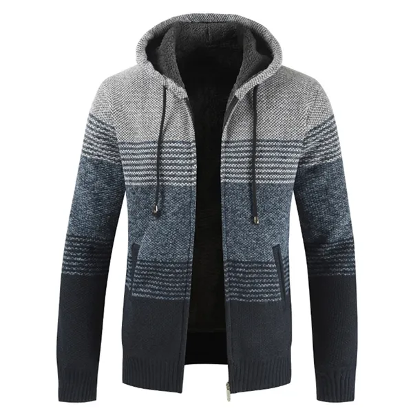 AIOPESON 2020 Inverno Mens Cappotti e Giubbotti Casual Patchwork Con Cappuccio Della Chiusura Lampo Cappotti Degli Uomini di Modo di Lana Spessa Giacca Da Uomo Streetwear X0621