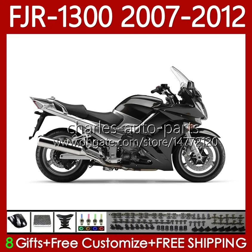OEM FALTINGS ل Yamaha FJR-1300 FJR 1300 A CC FJR1300 07 08 09 10 11 12 MOTO Body 108NO.47 FJR-1300A 2008 2009 2012 2012 2012 FJR1300A 01-12 هيكل هيكل اللمعان أسود