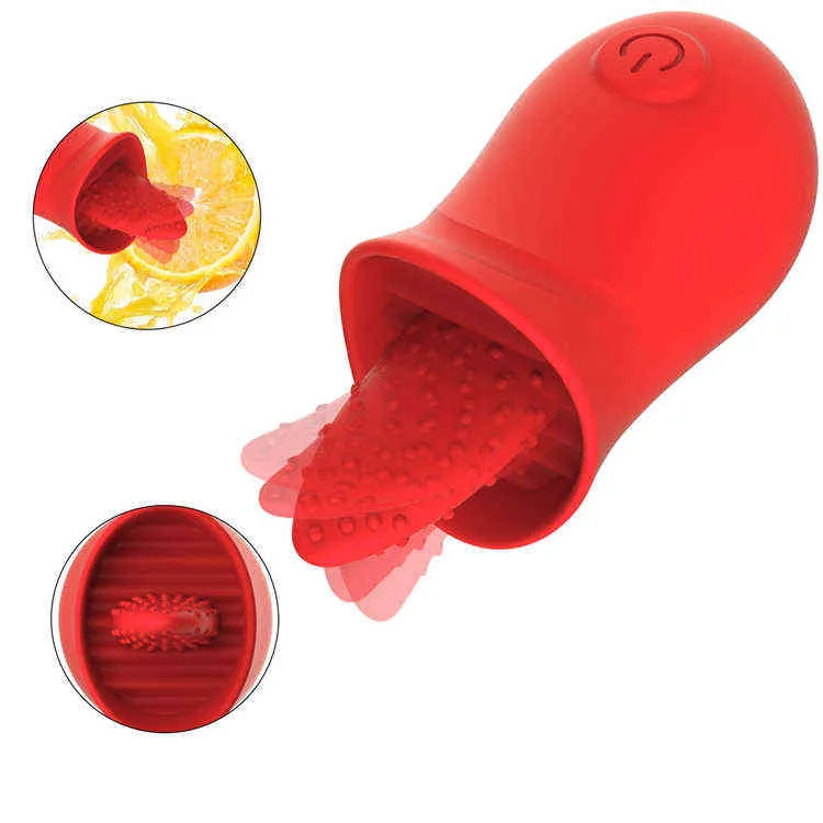 NXY Wibratory OEM Sex Toys for Woman Język W kształcie języka wibratorka pochwa stymulacja stymulacja kwiat róży lizanie 0104