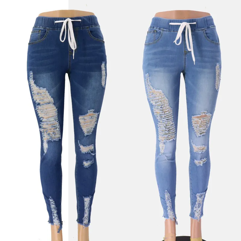 Mid rise ripped discount stretch ankle leggings