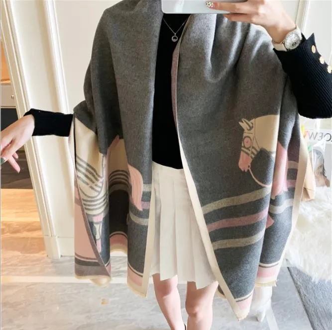 Imitação cashmere técnico lenço para quente das mulheres e no outono e inverno moda