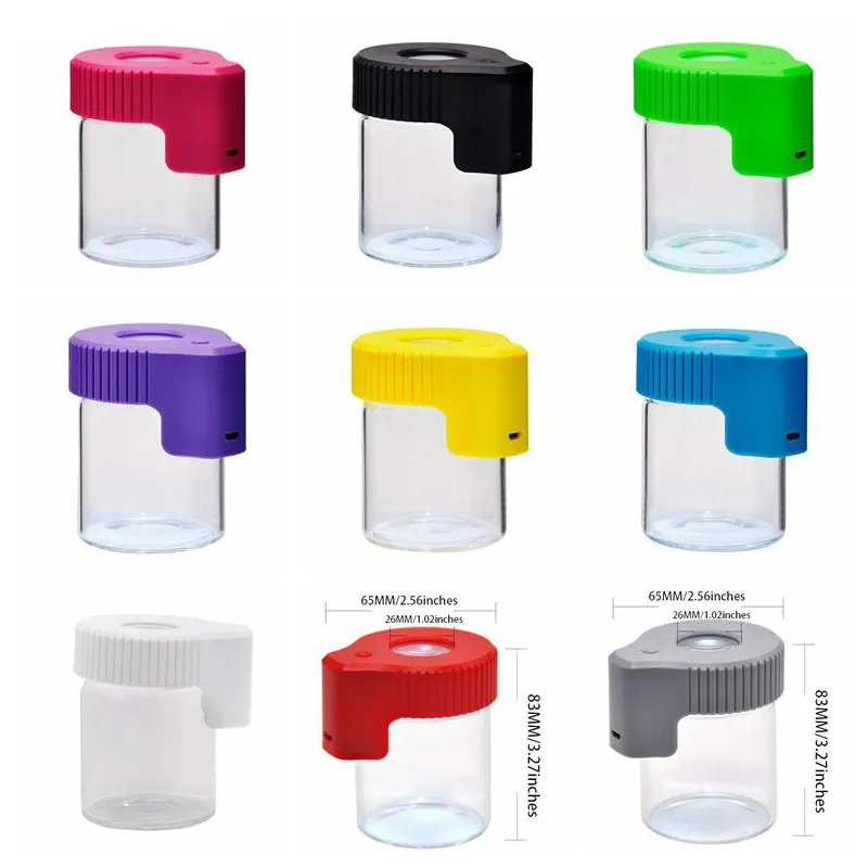 LED Jar Lugar Luga Stash Caixa de Container Capas De Vidro Plástico Vendo Jars 155ml Selo De Armazenamento Garrafa Deb Cera Embalagem para Herb Seco DHL GRÁTIS