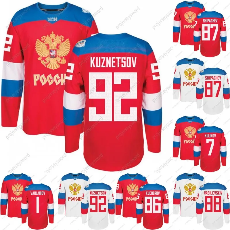 2016 World Cup Team Russia Hockey Jersey WCH 86 Kucherov 87 Shipachev 9