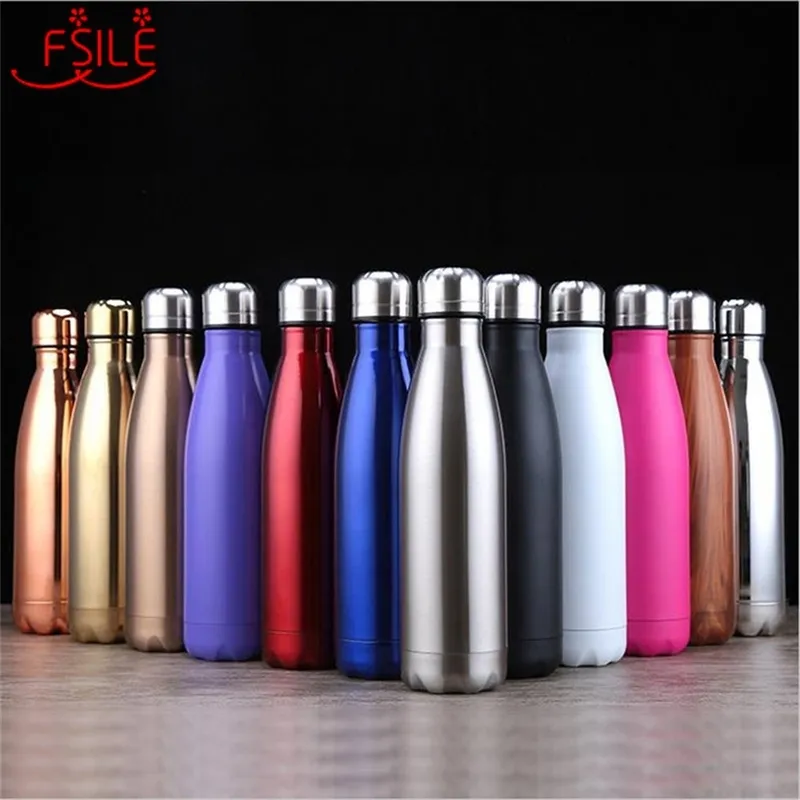 350/500/750/1000ml Stainles Steel Water Bottle Thermos Insulated Vacuum Flask Double-Wall Cola Water Beer Sport Bottle 201128