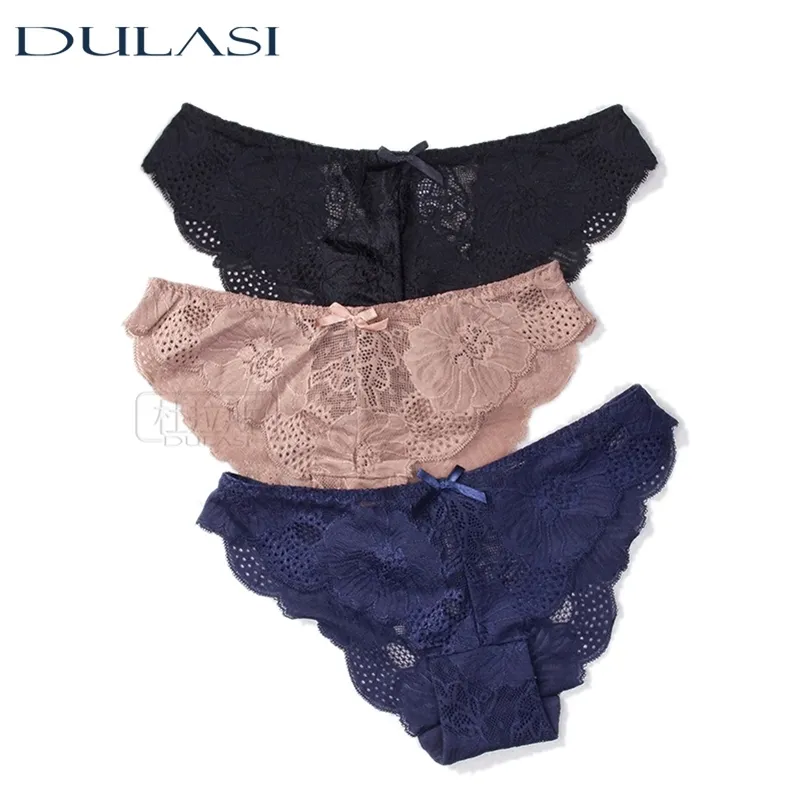 Dulasi sexy flor laço calcinha mulheres sem costura underwear algodão floral senhoras ladies transparente biquíni para meninas 6 cor calcinha 201112