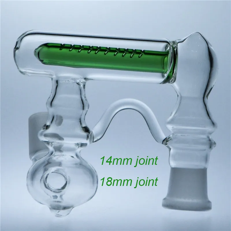 Zielony połów popiołów Bong Akcesoria recyklingowe Dab Rig Smoking Hookah 14 mm 18 mm złącza enline rozczniona dyfuzyjna szklana wodę Bongs Ashcatcher