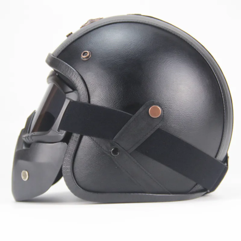 Capacete de motocicleta masculino Four Seasons Rtro capacete feito à mão personalizado 294i