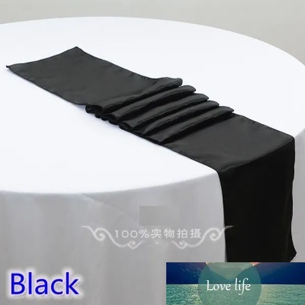 Black Colour Wedding Table Runner Decoration Satin Table Runner for Modern Party Home Hotel Banquet Decoration Wholesale