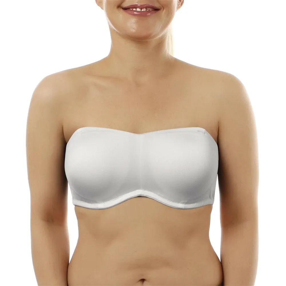 Adjustable Silicone  Adhesive Bra With Soft Padding White