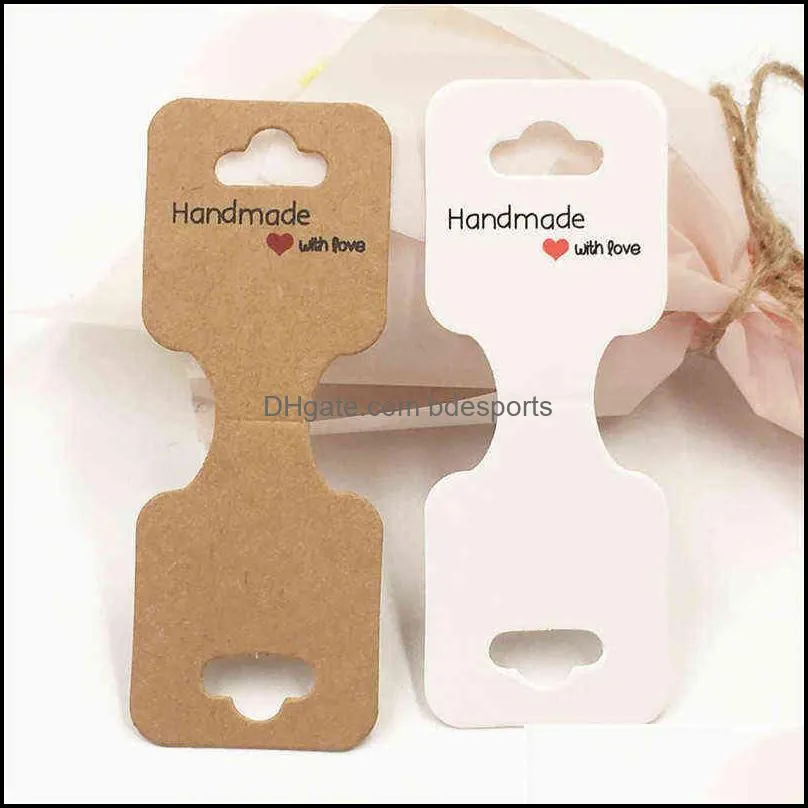 10-50pcs 9x3.5cm Necklace Folding Tag Colorful Jewelry Display Bracelet Marble Folding Label Cardboard DIY Gift Packaging Card Y1230