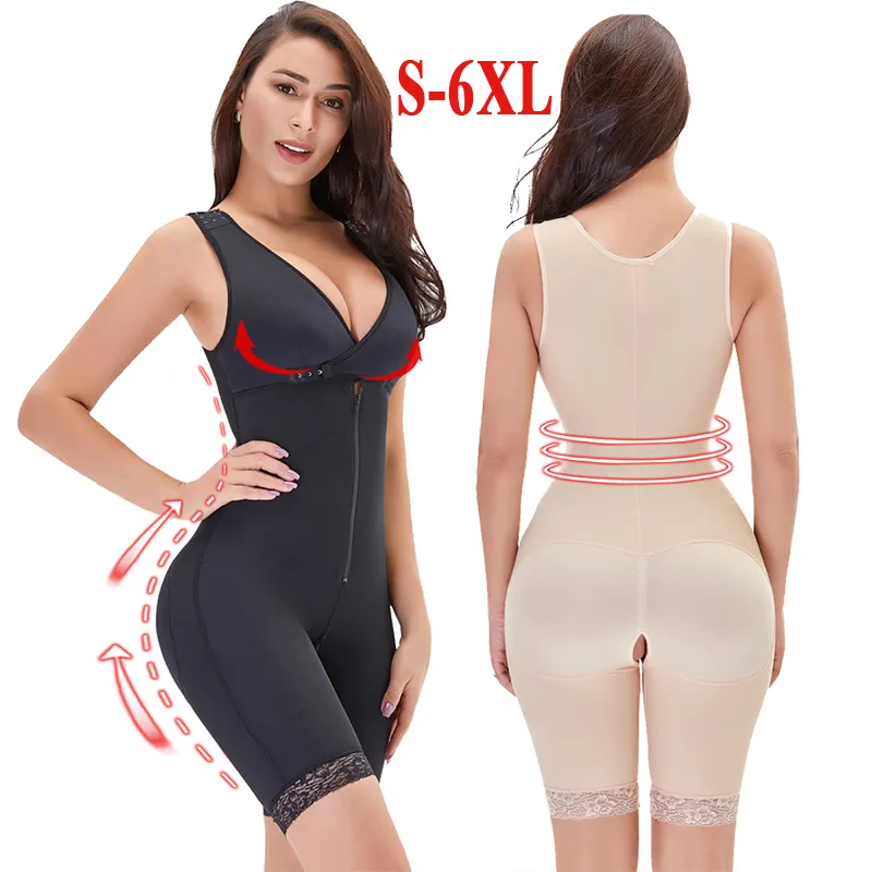 플러스 사이즈 속옷 바디 수트 여성용 바디 셰이퍼 허리 트레이너 Shapewear 배꼽 슬리밍 셰이퍼 쉐스 플러스 사이즈 Fajas Colombianas