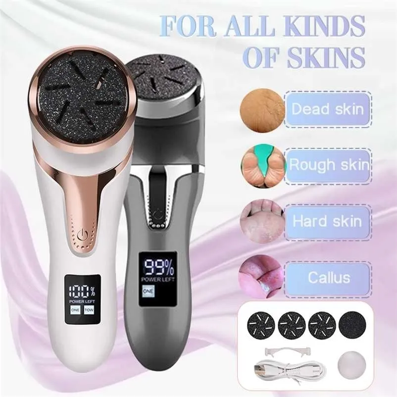 LED Elektryczny Pedicure Foot Mlask Podzespoły Przenośny Plik Callus Remover Dead Scor Care Narzędzia Trymmer Exfoliating Sander 220110