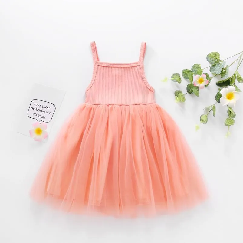 1-5 Jahre Kleinkind Baby Kind Mädchen gestrickt Tüll Tutu Kleid ärmellos Party Hochzeit Geburtstag Kleider für Mädchen Kinder Kostüm