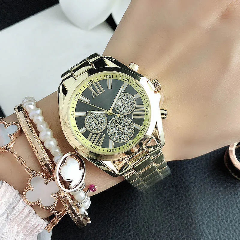 Marca de moda Relojes mujer Chica Números romanos estilo Metal banda de  acero Reloj de pulsera de cuarzo M 102