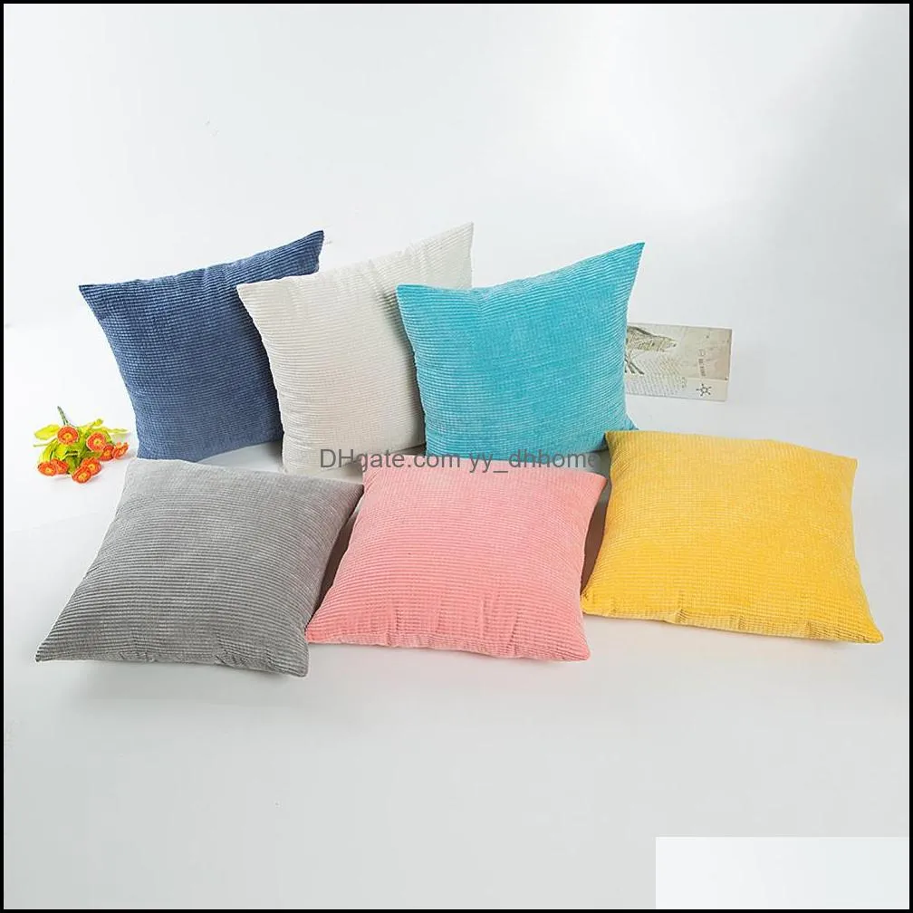 Brief Square Pillow Cover 45*45cm Solid Color Pillow Case Home Decorative Cotton Pillowcase 17.5inch Wonderful Touch