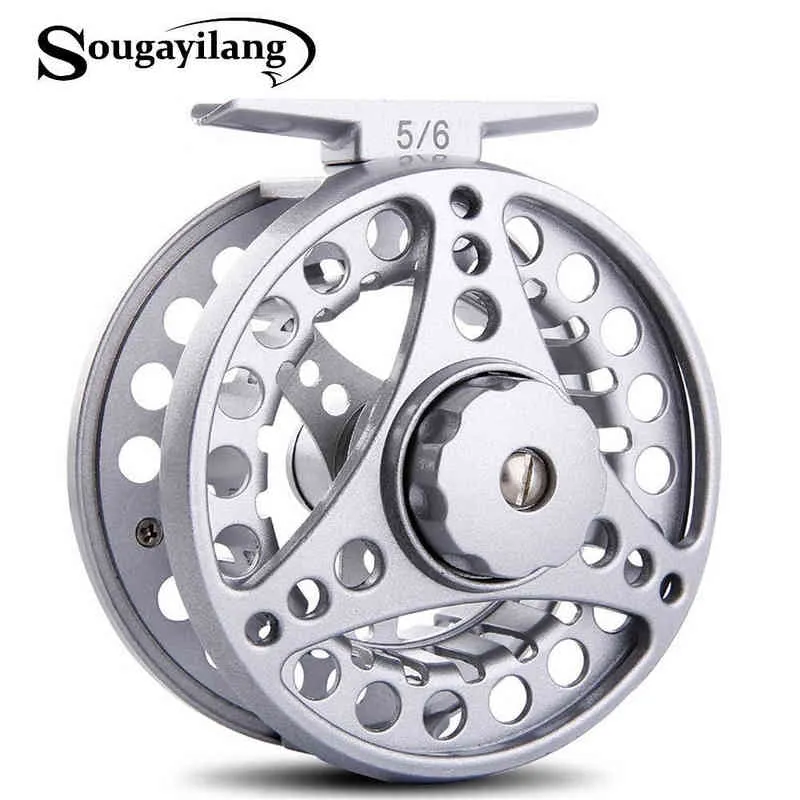 Sougayilang 3BB Fly Fly Rooms Алюминиевый сплав 5 / 6WT Fly Reel Gear Обработанные Micro Регулировка перетаскивания Fly Flaby Reel De Pesca 220120