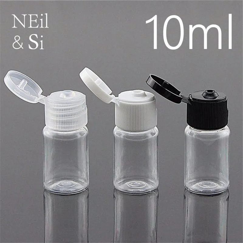 10ml Plastic Cosmetic Lotion Bottles Small Makeup Facial Cream Container Empty Essential Oil Sample Containers Free Shipping