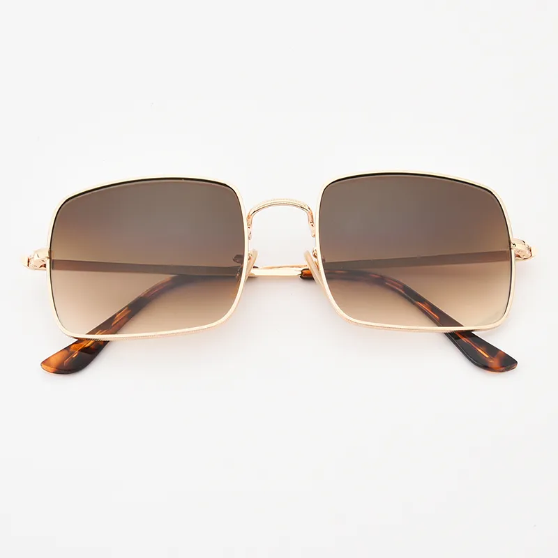 Retro Square Sunglasses for Men Women Polarized Gradient Lens Alloy Frame UV400 Protection 2024 Vintage Style