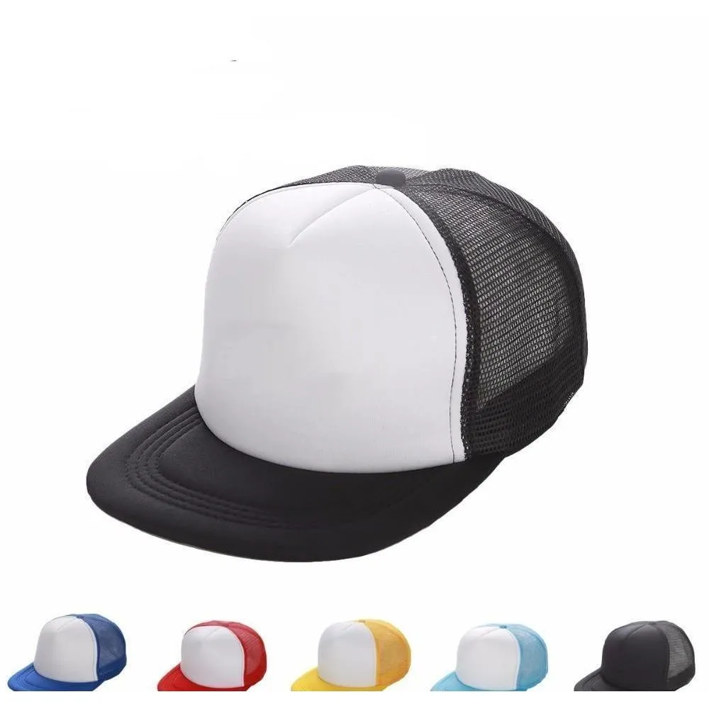 Vanliga Hip Hop Trucker Kepsar Tomma Snapbacks Mesh Designer Hattar Justerbar För män Kvinnor Solhatt 11 färger Bwz2J