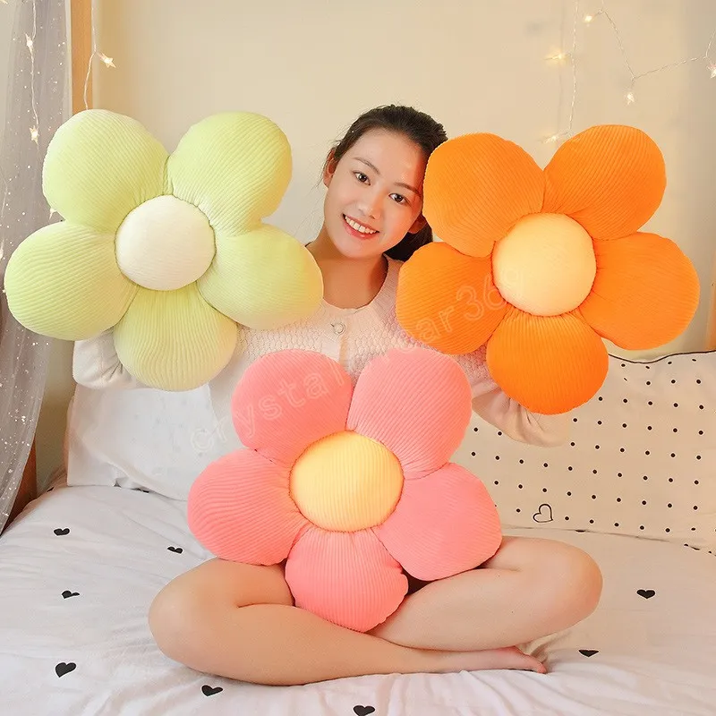40/50/60cm Lovely Plush Flower Cushion Soft Stuffed Flower Floor Chair Plushie Pillow For Girlfriend Present