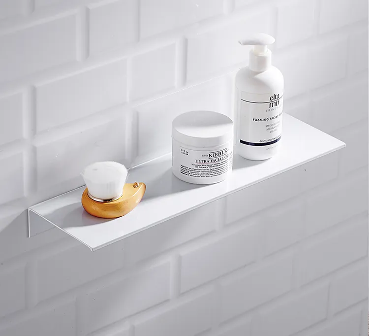 Nordic White Bathroom Shelf Wall Mount Space Aluminium Black