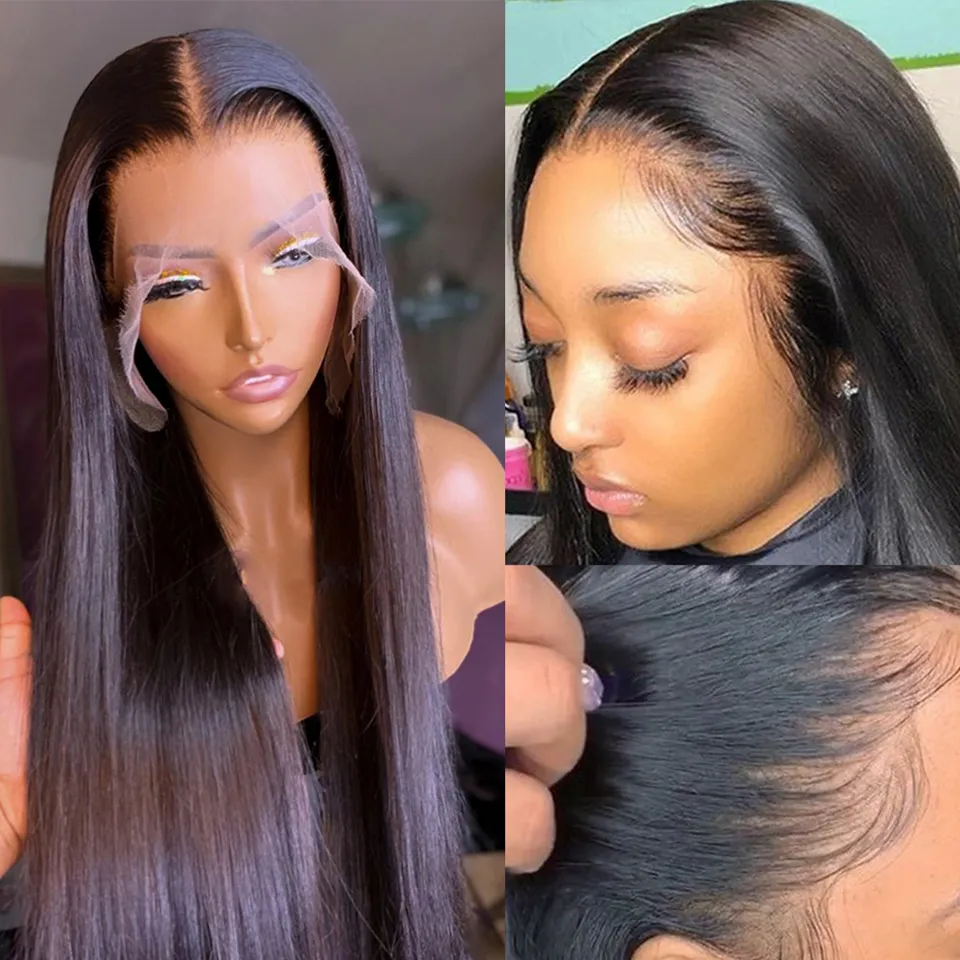 150% Remy Pre Plucked 13X4 Hd Lace Frontal Wig Straight Lace Front Wig Lace Front Human Hair Wigs Remy 4X4 Straight Closure Wig seamless natural