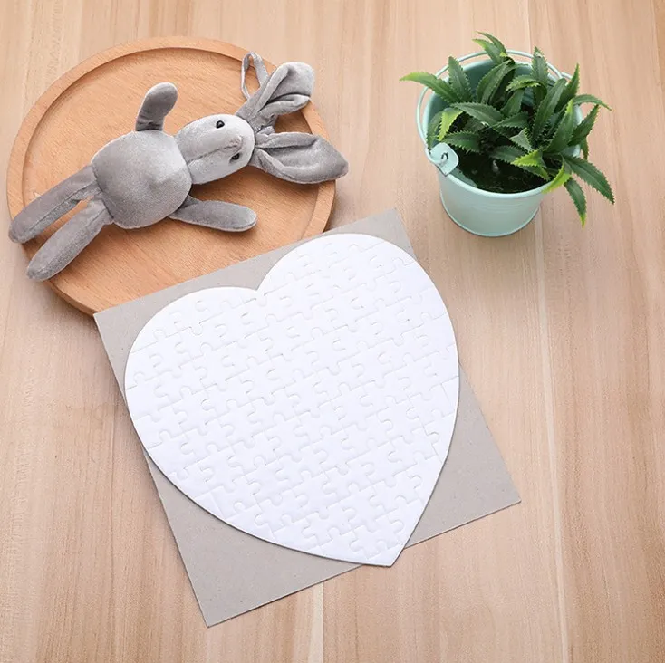 Heart shape Sublimation Blank Puzzle 75pcs DIY Craft Heat Press Transfer Crafts Jigsaw Puzzle