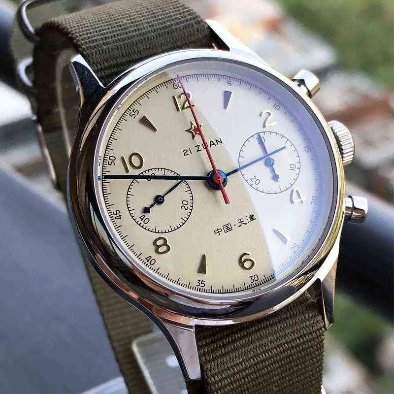 1963 Pilot Chronograph Seagull Movement ST1901 Watches Mens Sapphire Mechanical 40mm Wrist Watches For Men montre homme 211231273P