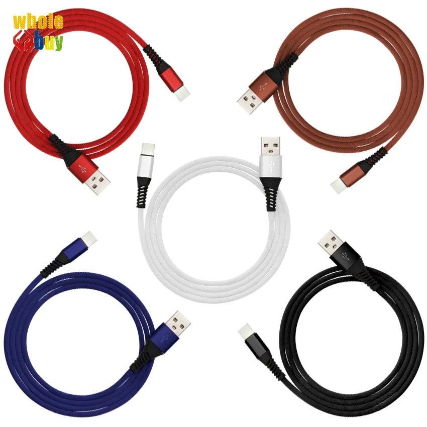 Anti Anti Break Type-C Cable Cała cena Nylon oplatanie Szybkie szybkie ładowanie Dane Synchronizowane Tkaniny Kabel Tkactwo Silky Typ C przewód przewodu