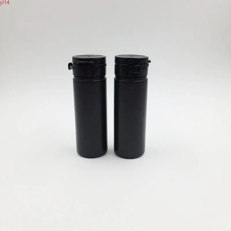 48PCS 60ml 60g Black HDPE pull ring cap bottle Empty Pharmaceutical Plastic Pill Bottles Xylitol Medicine Containersgood qualtity