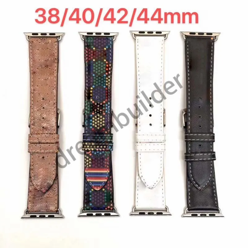 G fashion Horlogebanden voor Apple Watch Band band 42mm 38mm 40mm 44mm iwatch 1 2 345 bands Lederen Armband Mode Strepen drop