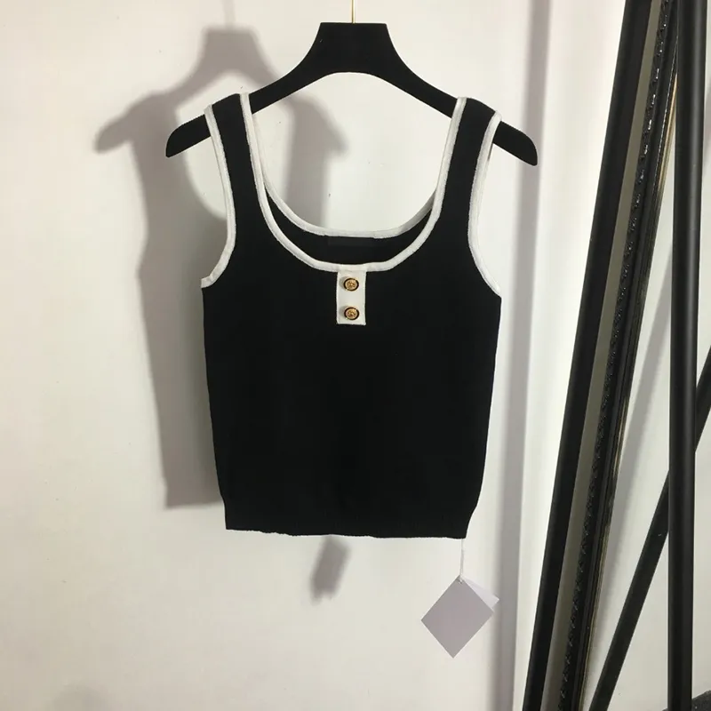 Personality Knit Sling Vests Bustiers Fashion Button Designer Vest Sexy Elastic Charm Female Tops Corsets