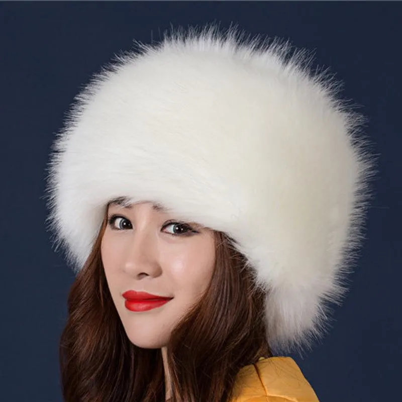 Berets Fashion Velvet Zima Ciepła Kopuła Czapki Faux Fur Hat Fałszywe Kapelusze Dla Kobiet Czapki Bone D-1861