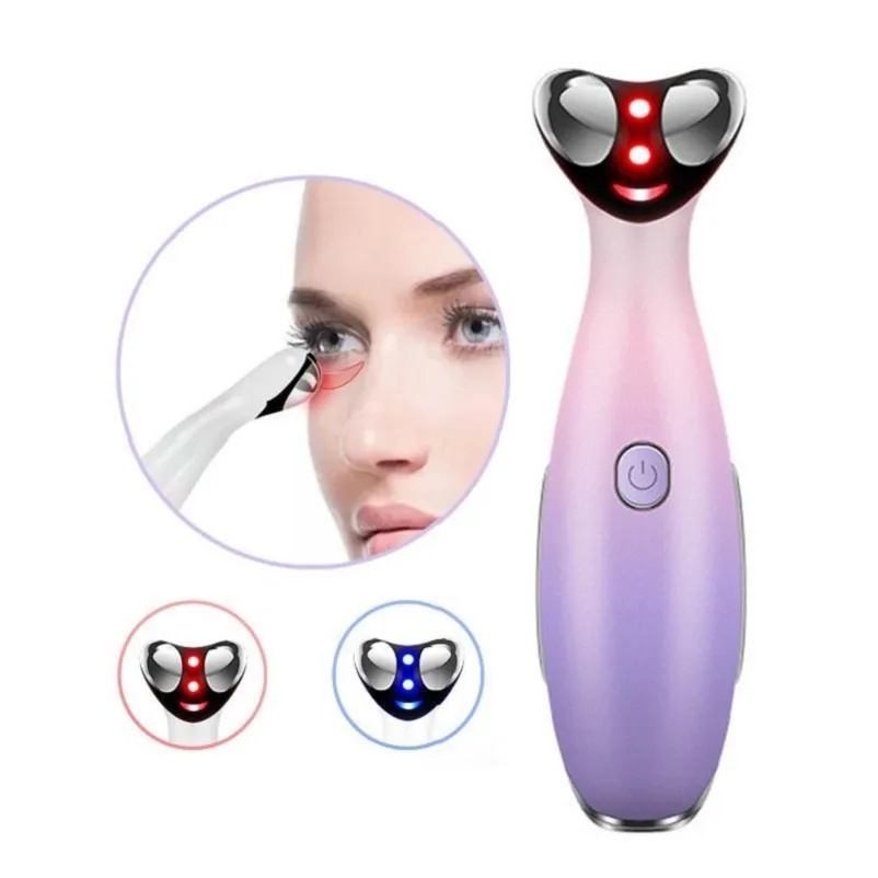 RF Electric Eye Massager Face Lifting Anti-Ageing Wrinkle Dark Circle Facial Vibration USB Rechargeable Massage Device