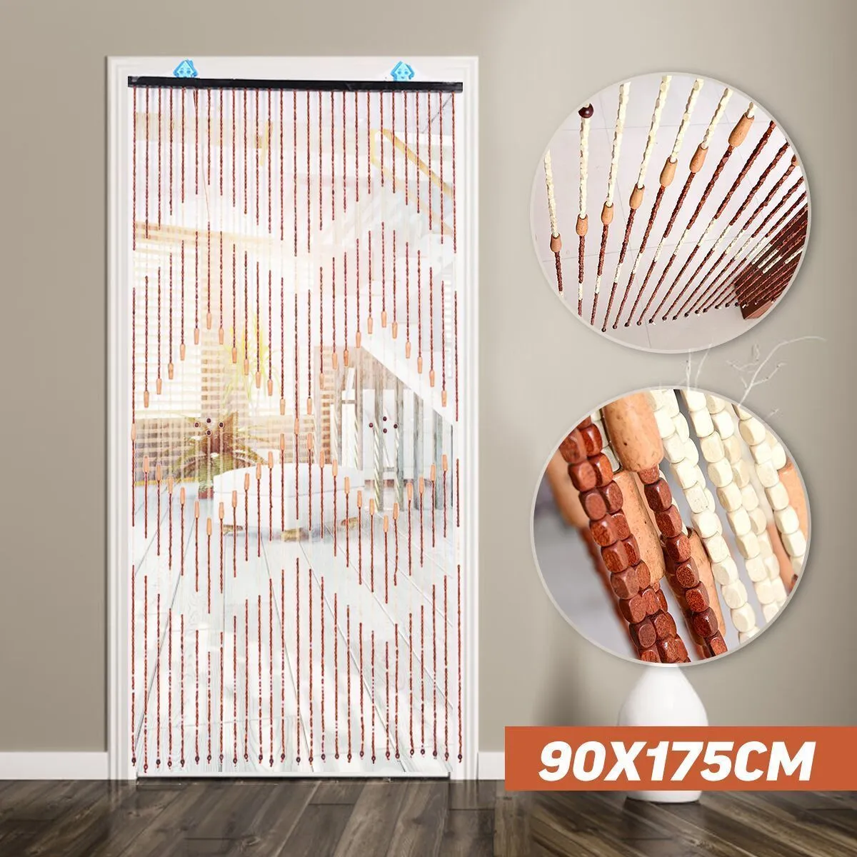 Handmade Wooden Bead Curtains 90x220cm 31 Lines Fly Screen Gate Divider Blinds With Lace For Hallway Living Door Y200421 From Long10 23 89 Dhgate Com