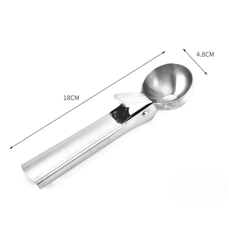 Stainless Steel Material Ice Cream Tool Scoop Digging Ball Kitchen Dining Bar Fruit Scoops XG0412