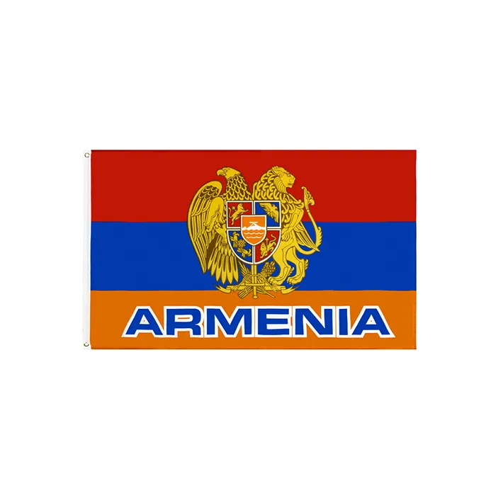 Armenia Flags In the Stock , Hanging National 100% Polyester Fabric Digital 150x90cm with Brass Grommets, free Shipping