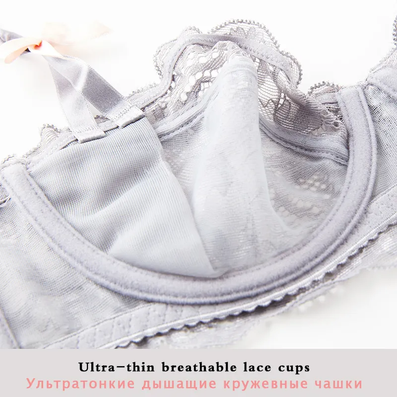 Lace Sexy Thin Underwear Vintage Solid Color Bra Set, Size:75B(White),  snatcher