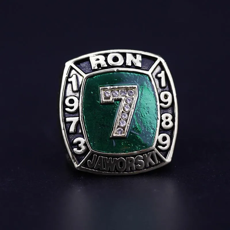 Hall of Fame Ron Jaworski # 7 Amerikansk fotbollslag Champions Championship Ring med trälåda set souvenir fan män gåva 2020