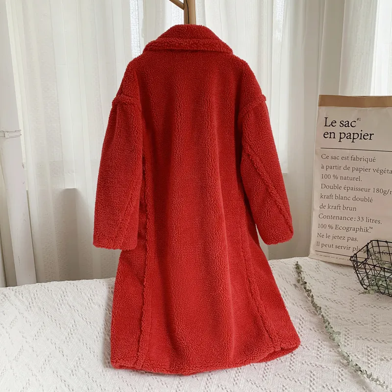 Womens Pink Teddy Bear Winter Coat Thick Warm And Oversized Faux Lambswool Fur Fluff Outerwear From Dou003 37.01 DHgate.Com