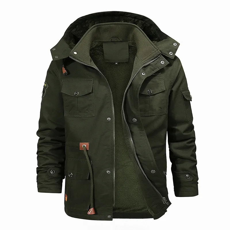 Grande taille Jamickiki nouvelle mode automne et hiver hommes miliatrie Patch veste chaude tactique nous armée manteau rembourré en laine. 3 couleurs